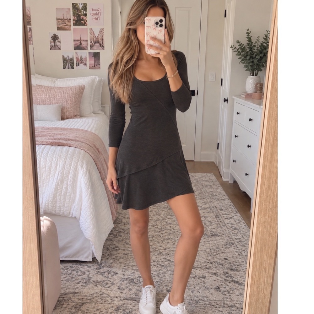 Horny Toad Long Sleeve Dress Women's Size XS Charcoal Black Outdoors